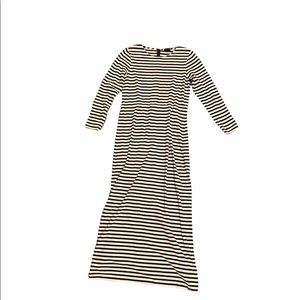 J. Crew Collection Navy Striped Cotton Maxi dress